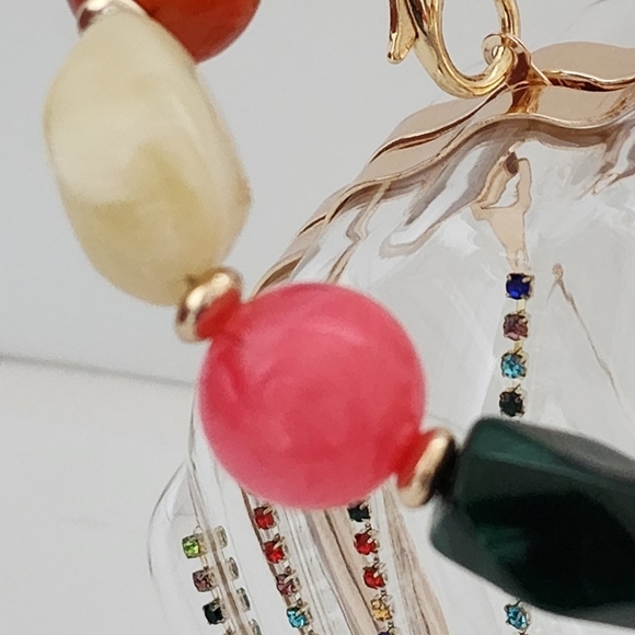 Mini Rhinestone & Bead Decor Transparent Dome Women's Clear Crossbody Handbag - Picture 11 of 11